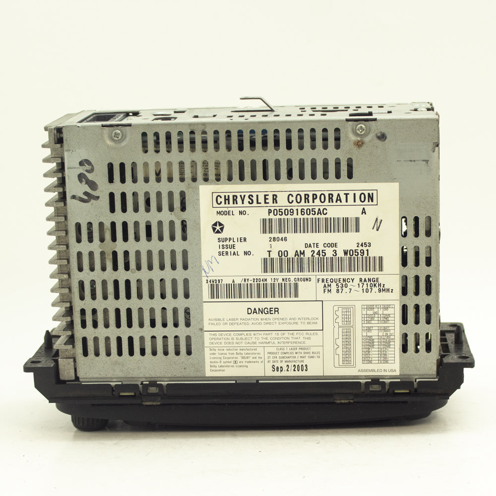 Jeep Dodge Ram 1500 & Chrysler Audio Radio AM FM Cassette Disc CD Receiver  OEM